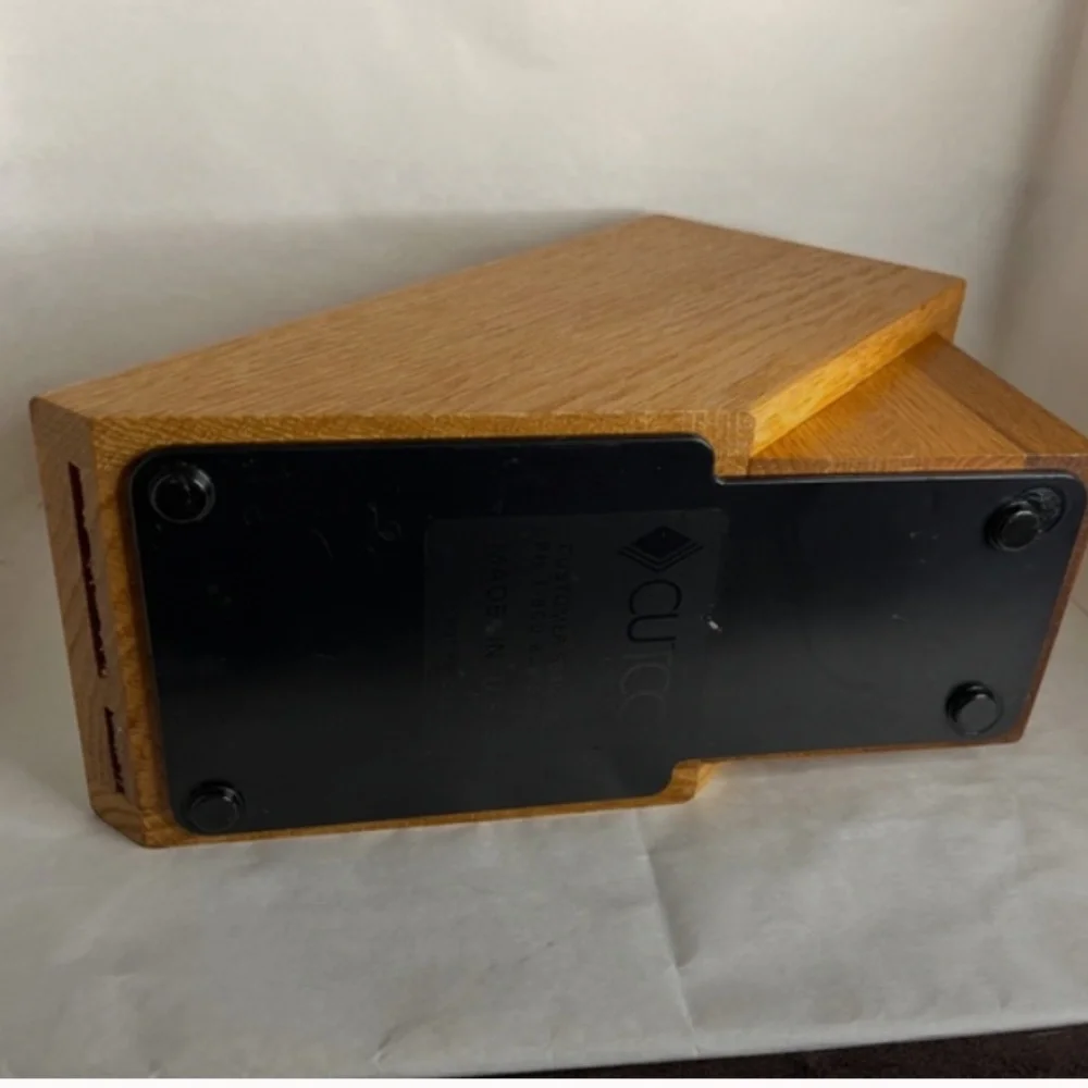 Cutco Galley Knife Block 7 Seven Slot Honey Oak USA Made Solid Wood 1743